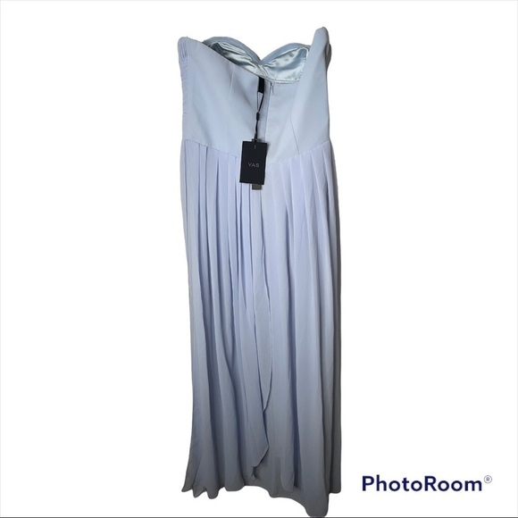 NWT Y.A.S. ASOS Light Blue Strapless Molly Maxi Gown Dress Size Large - Picture 12 of 15